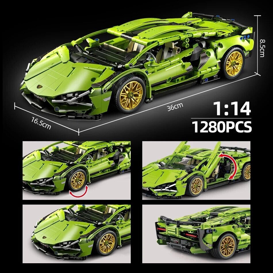 Lamborghini Sian Nuova Da Costruire Mattoncini Technic 1280 Pezzi Costruzioni