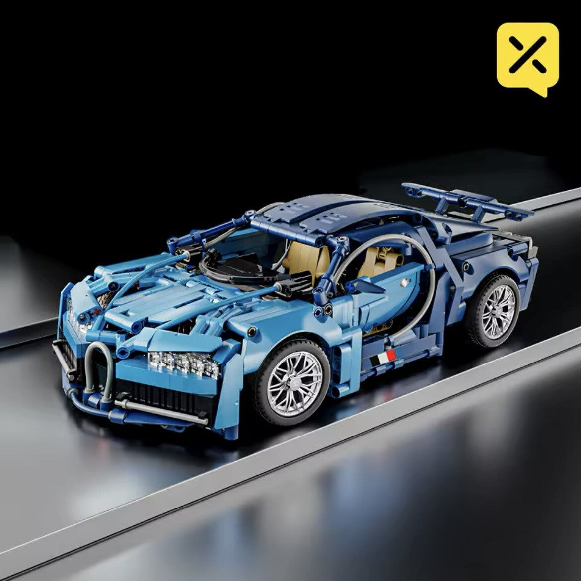 Bugatti Chiron Macchina Da Costruire Mattoncini Technic 1259 Pezzi Blu 35cm New