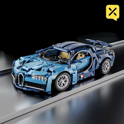 Bugatti Chiron Macchina Da Costruire Mattoncini Technic 1259 Pezzi Blu 35cm New