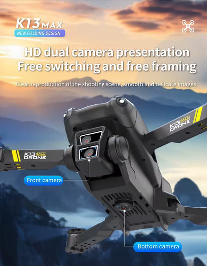 Drone K13 Max 4k Pieghevole Giocattolo HD Fotografia Gps Aerea Dual Camera Mini