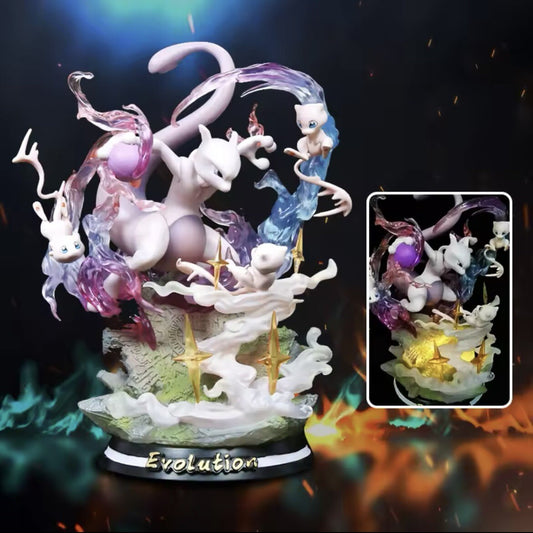 Action Figure Pokémon Mew Mewtwo Evolution 25cm Statua Da Collezione Anime