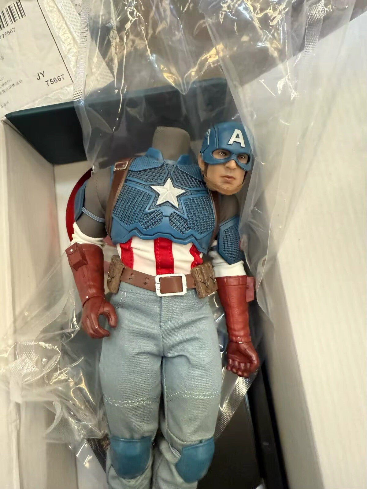 Action Figure Capitan America Captain America Marvel Avengers Scala 1:6 Tessuto