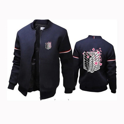 Felpa Con Zip Attack On Titan Corpo Di Ricerca Streetwear Pullover Alla Coreana