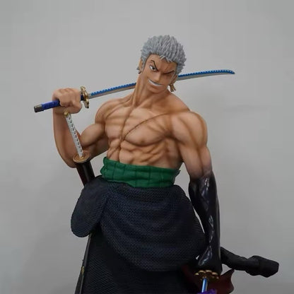 Action Figure One Piece Roronoa Zoro 50cm Statua Da Collezione Anime Grande