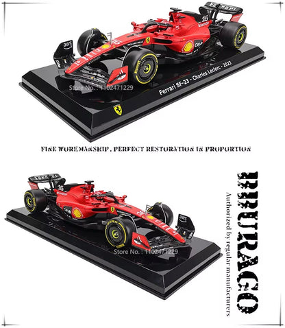 Macchina Ferrari F1 C Leclerc 2023 SF-23 Burago Scala 1:24 Formula 1 Con vetrina