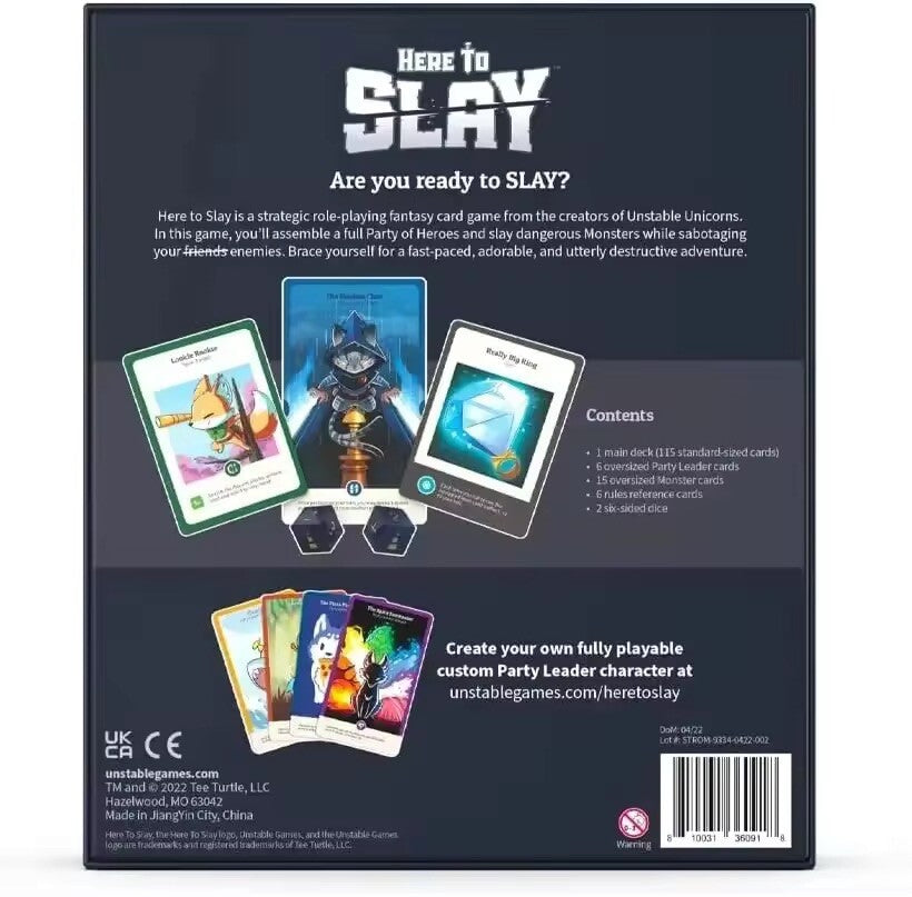 Here to Slay Gioco Di Carte Unstable Asmoode Party Game Gioco Da Tavolo ENG Vers