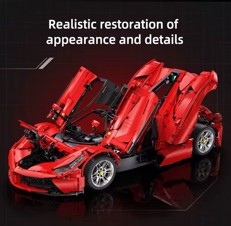 Ferrari La Ferrari Moc Costruire 3875 Pezzi Technic Scala 1:8 Mattoncini Rossa