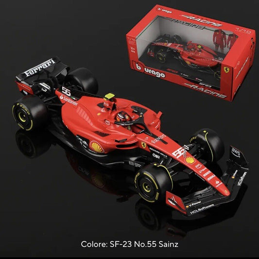 Burago Ferrari SF-23 Carlo Sainz 55 Scala 1:18 Modellino Auto Rossa Formula 1
