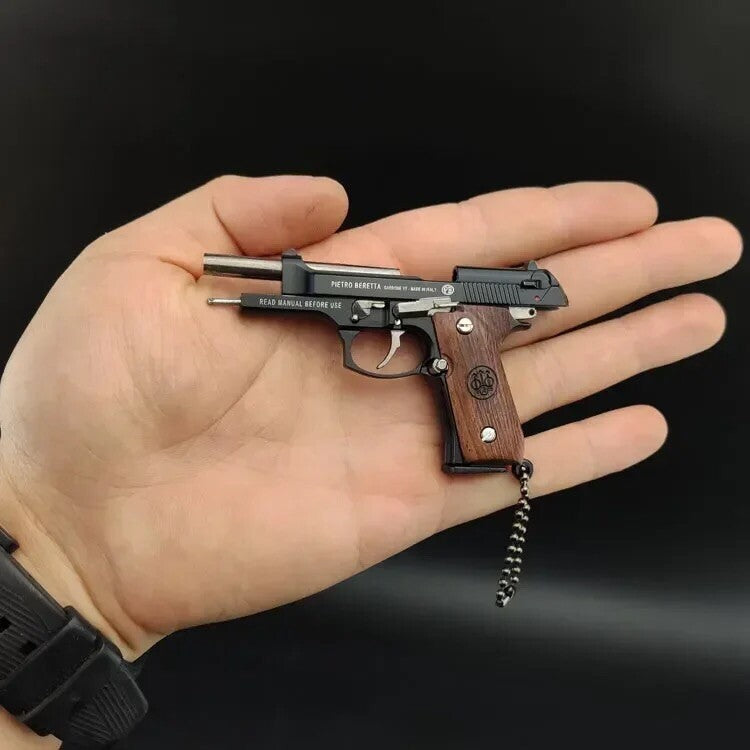 Mini Pistola Giocattolo Beretta 92F Da Collezione Portachiavi metallo Scala 1:3