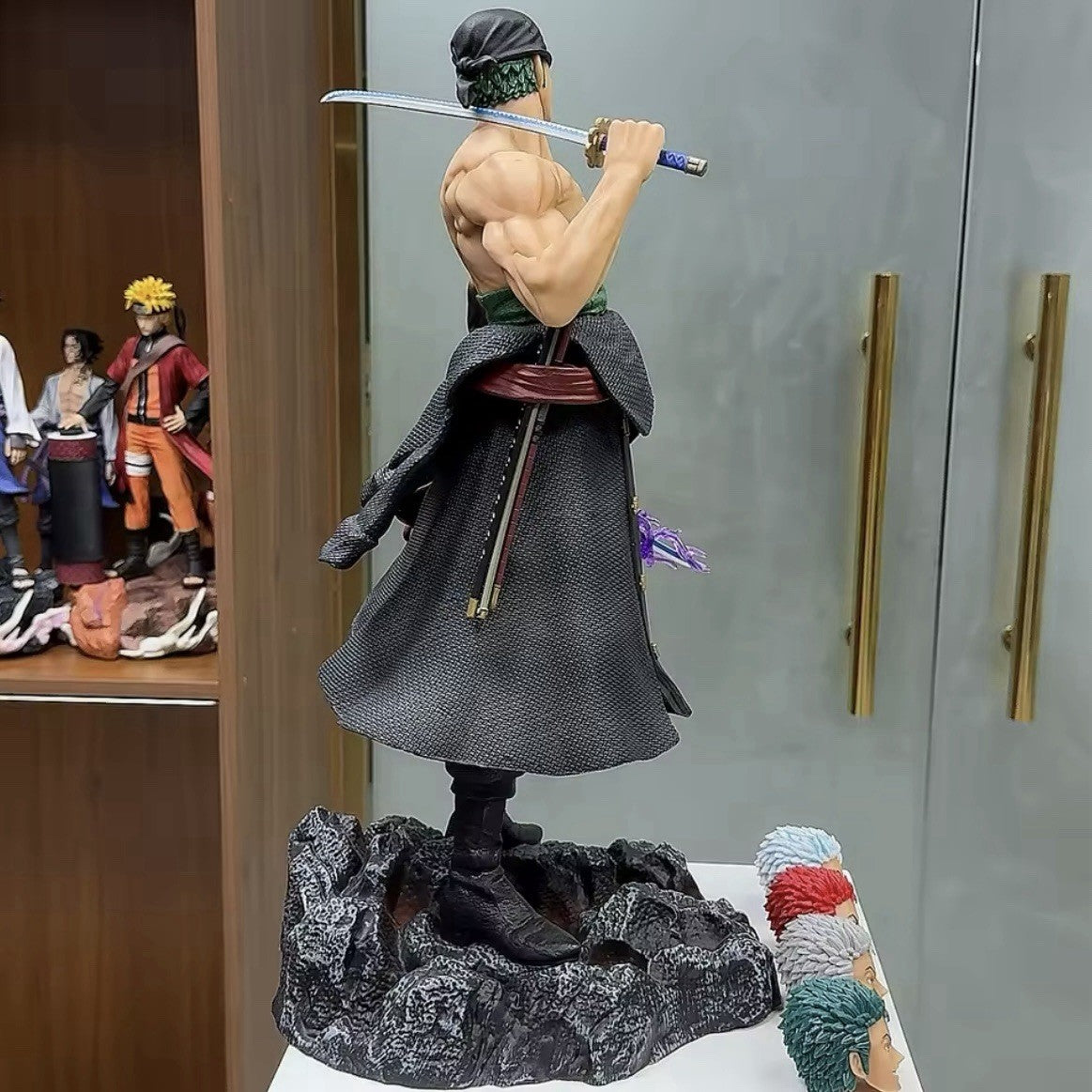 Action Figure One Piece Roronoa Zoro 50cm Statua Da Collezione Anime Grande