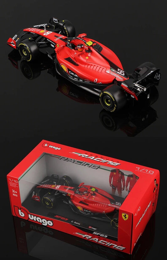 Burago Ferrari SF-23 Carlo Sainz 55 Scala 1:18 Modellino Auto Rossa Formula 1