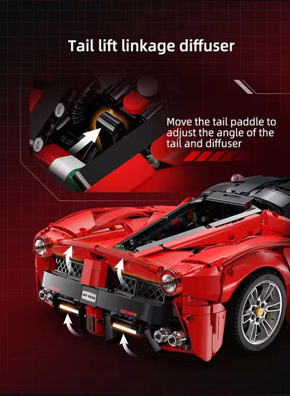 Ferrari La Ferrari Moc Costruire 3875 Pezzi Technic Scala 1:8 Mattoncini Rossa