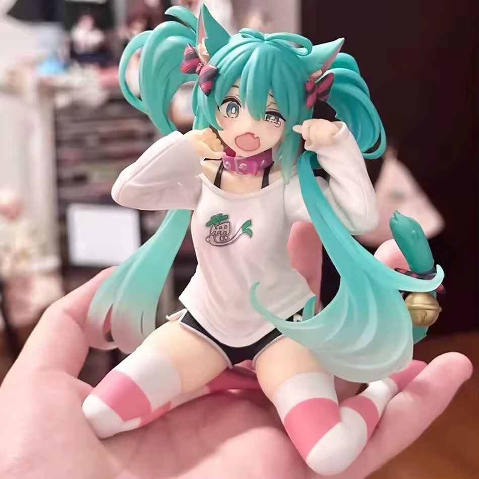 Action Figure Maid Vocaloid Hatsune Miku 12cm Statua Collezione Kawaii Fortnite