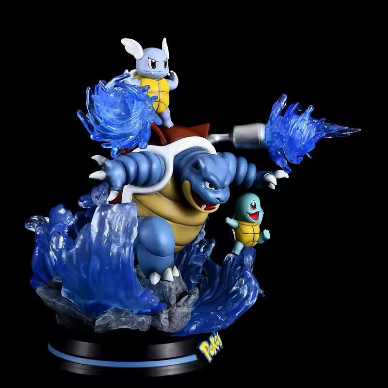 Action Figure Pokémon Squirtle Blastoise Wartortle Evolution 25cm Collect Anime