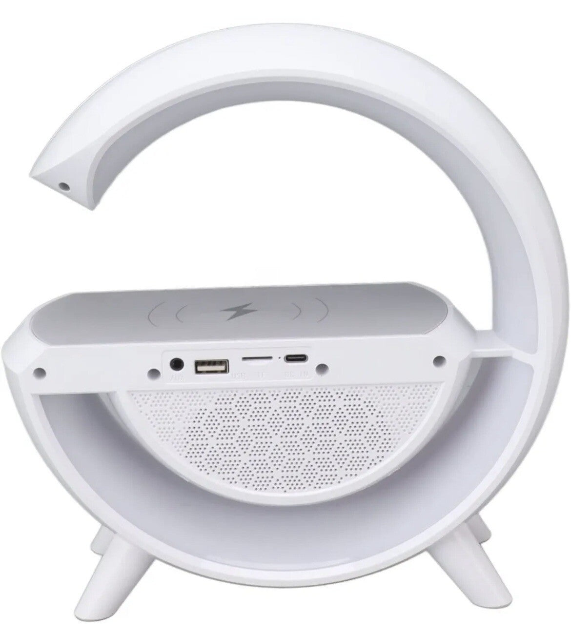 Lampada da Tavolo 3-in-1 con Caricabatterie Wireless Altoparlante Luce Led Nuova