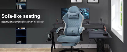 Sedia da Gaming Work Ufficio Ergonomica Reclinabile Poggiapiedi Gamer PC Console