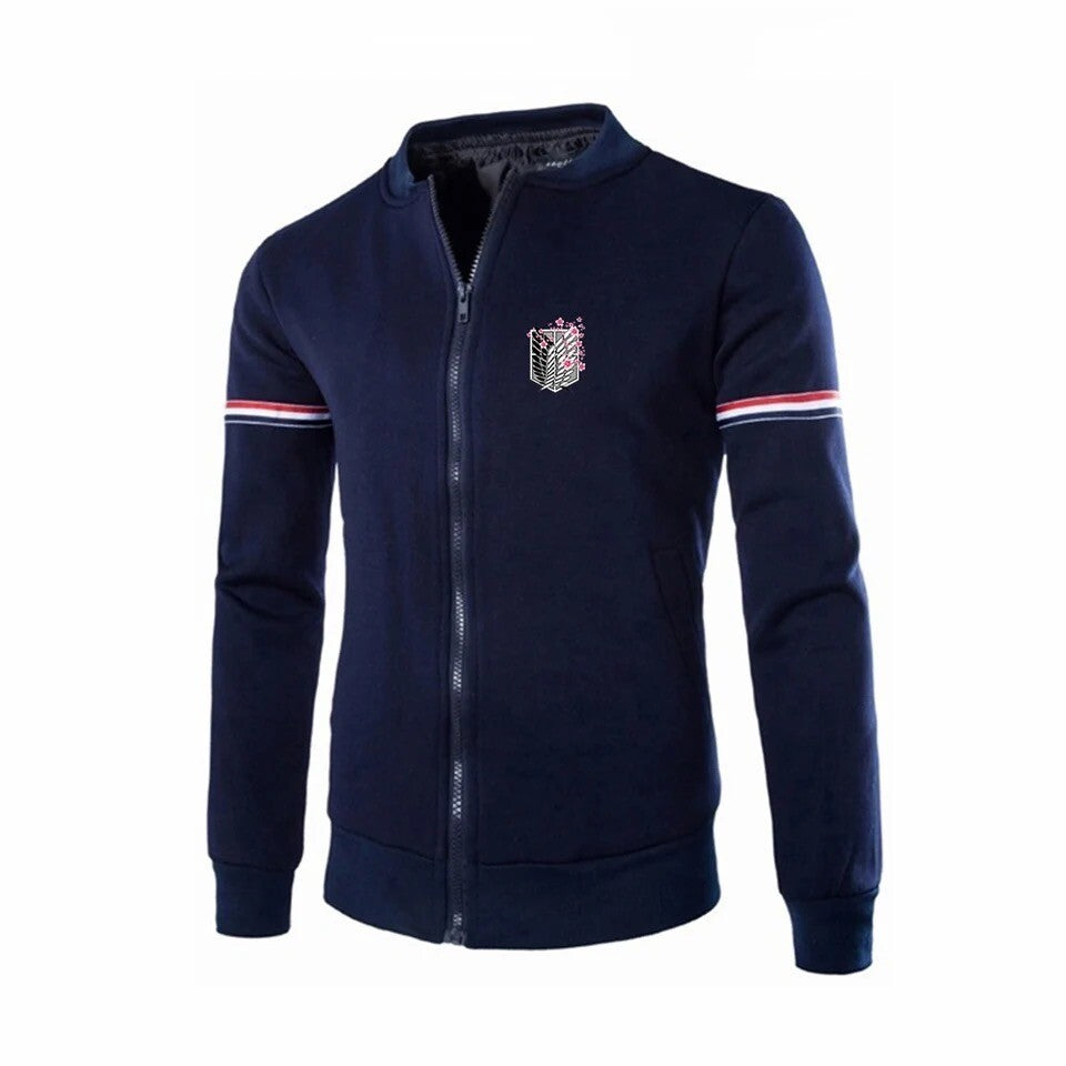 Felpa Con Zip Attack On Titan Corpo Di Ricerca Streetwear Pullover Alla Coreana