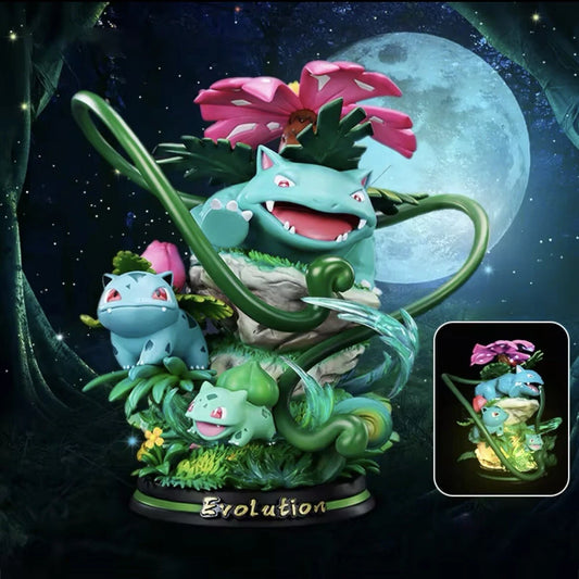 Pokémon Evoluzione Bulbasaur, Ivysaur, Venusaur - Diorama Collezionabile