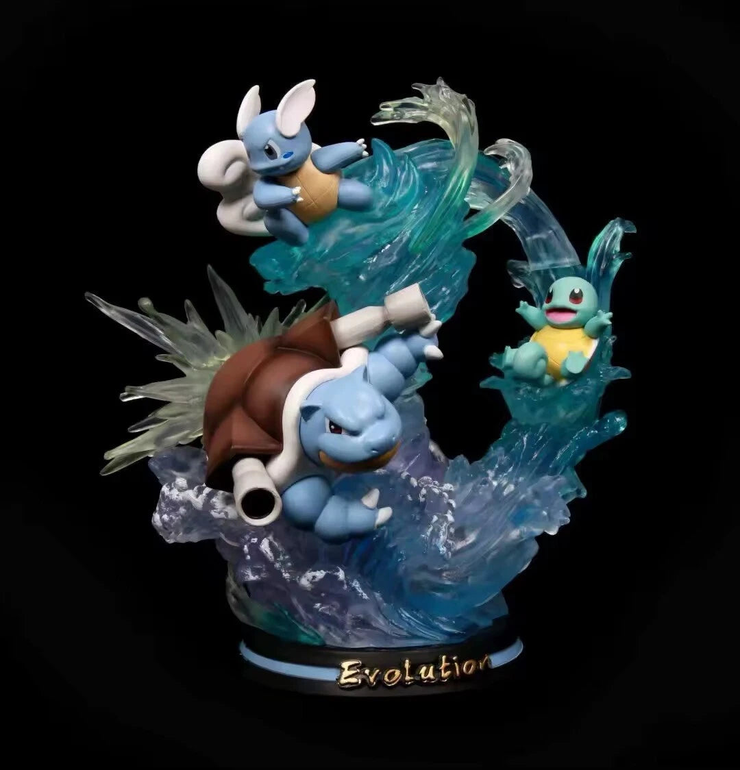 Pokémon Evoluzione Squirtle Wartortle Blastoise – Water Effect