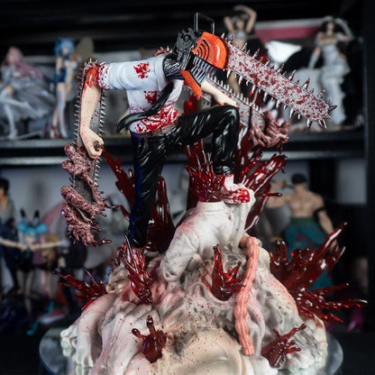 Chainsaw Man Action Figure Denji Combat Statua Da Collezione 28cm Nuova Anime Manga - Nerd Lab