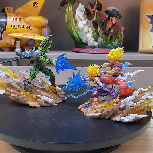 Dragon Ball Z Son Goku & Gohan Kamehameha Cell Kakarot Super Saiyan Anime Figure - Nerd Lab