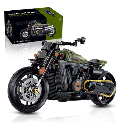 Moto Da Costruite Mattoncini Technic Stile Harley Davidson Scala 1:8 634 Pezzi - Nerd Lab