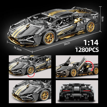 Lamborghin Sian Nuova Da Costruire Mattoncini Technic 1280 Pezzi 1:14 Car MOC Racing - Nerd Lab