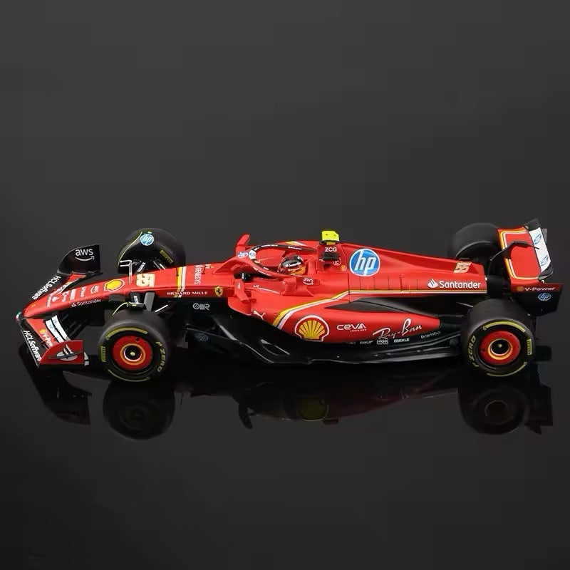 Burago Ferrari SF-24 Carlo Sainz 55 Scala 1:18 Modellino Auto Red Formula 1 New
