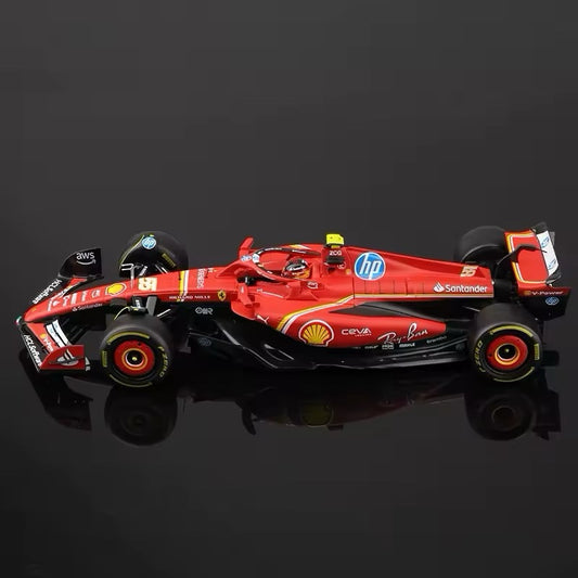 Burago Ferrari SF-24 Carlo Sainz 55 Scala 1:18 Modellino Auto Red Formula 1 New