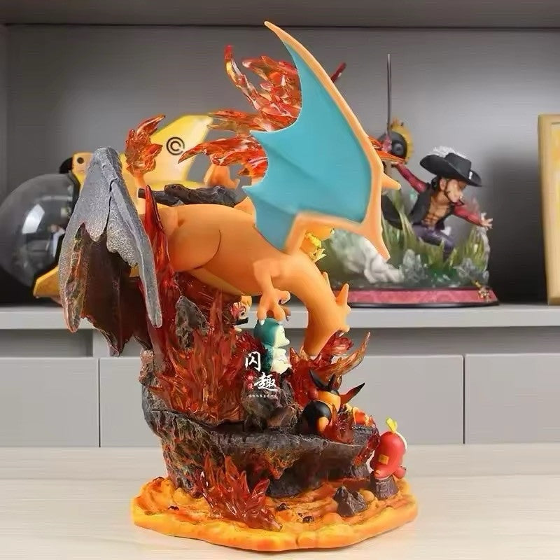 Action Figure Fire Pokémon Charizard Evolution 32cm Statua Collezione Anime Game