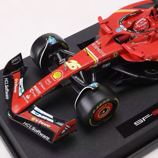Burago Ferrari SF-24 Charles Leclerc 16 Scala 1:18 Modellino Auto Red Formula 1