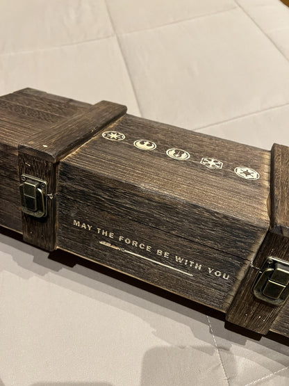 Spada Laser Star Wars Luke Skywalker Lightsaber Metal Jedi Replica Wooden Box