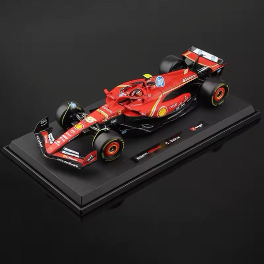 Burago Ferrari SF-24 Carlo Sainz 55 Scala 1:18 Modellino Auto Red Formula 1 New