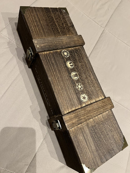 Spada Laser Star Wars Luke Skywalker Lightsaber Metal Jedi Replica Wooden Box