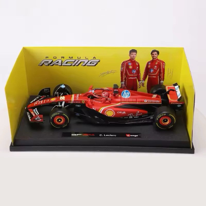 Burago Ferrari SF-24 Charles Leclerc 16 Scala 1:18 Modellino Auto Red Formula 1
