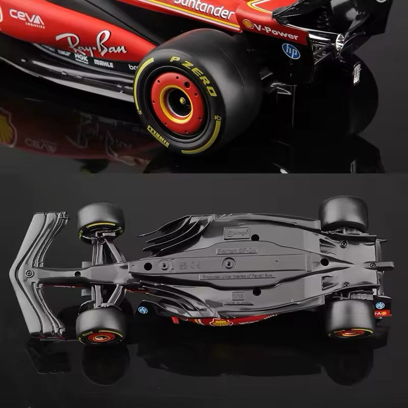 Burago Ferrari SF-24 Carlo Sainz 55 Scala 1:18 Modellino Auto Red Formula 1 New