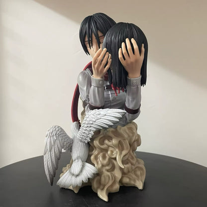 Action Figure Eren Jaeger Mikasa 22cm Attack on Titan Statua da Collezione Manga