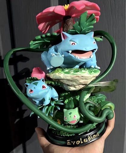 Pokémon Evoluzione Bulbasaur, Ivysaur, Venusaur - Diorama Collezionabile