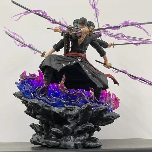 One Piece Roronoa Zoro Wano Onigashima 9 Swords Style Action Figurine 40cm Anime - Nerd Lab